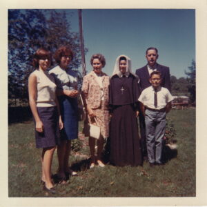 My family on the day I became a novice and received the habit of a Sister of Notre Dame
