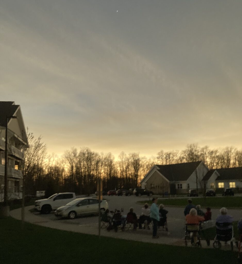 An eclipse at Notre Dame Village